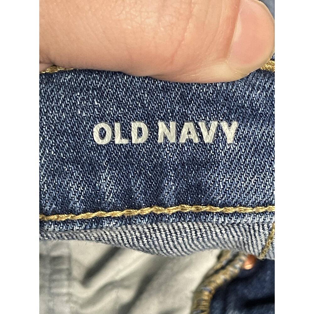 Old Navy Womens 10 Blue Sky-Hi Straight Extra High Rise Distressed Jeans Distroy - Picture 9 of 13